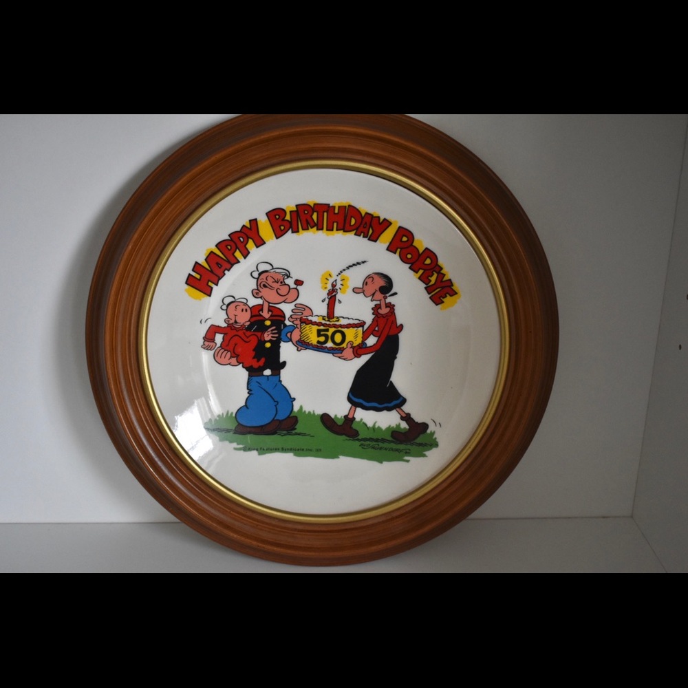 Popeye 50th birthday plate ceramic No. 6048 1979